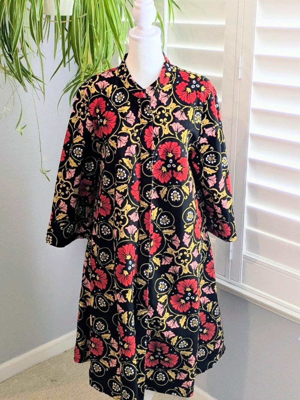 Zuri Red & Gold Cotton Dress L